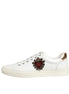 Dolce & Gabbana White Heart Embellished Sneakers Shoes Dolce & Gabbana
