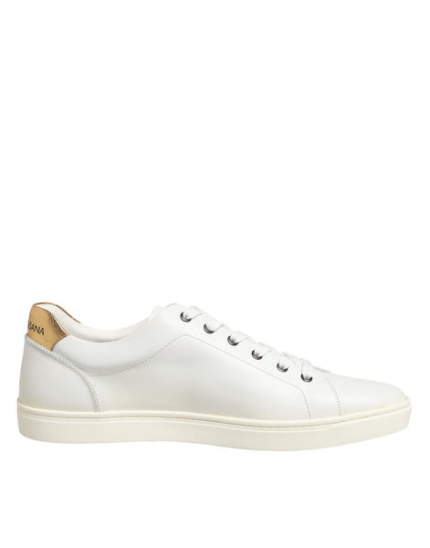 Dolce & Gabbana White Heart Embellished Sneakers Shoes Dolce & Gabbana
