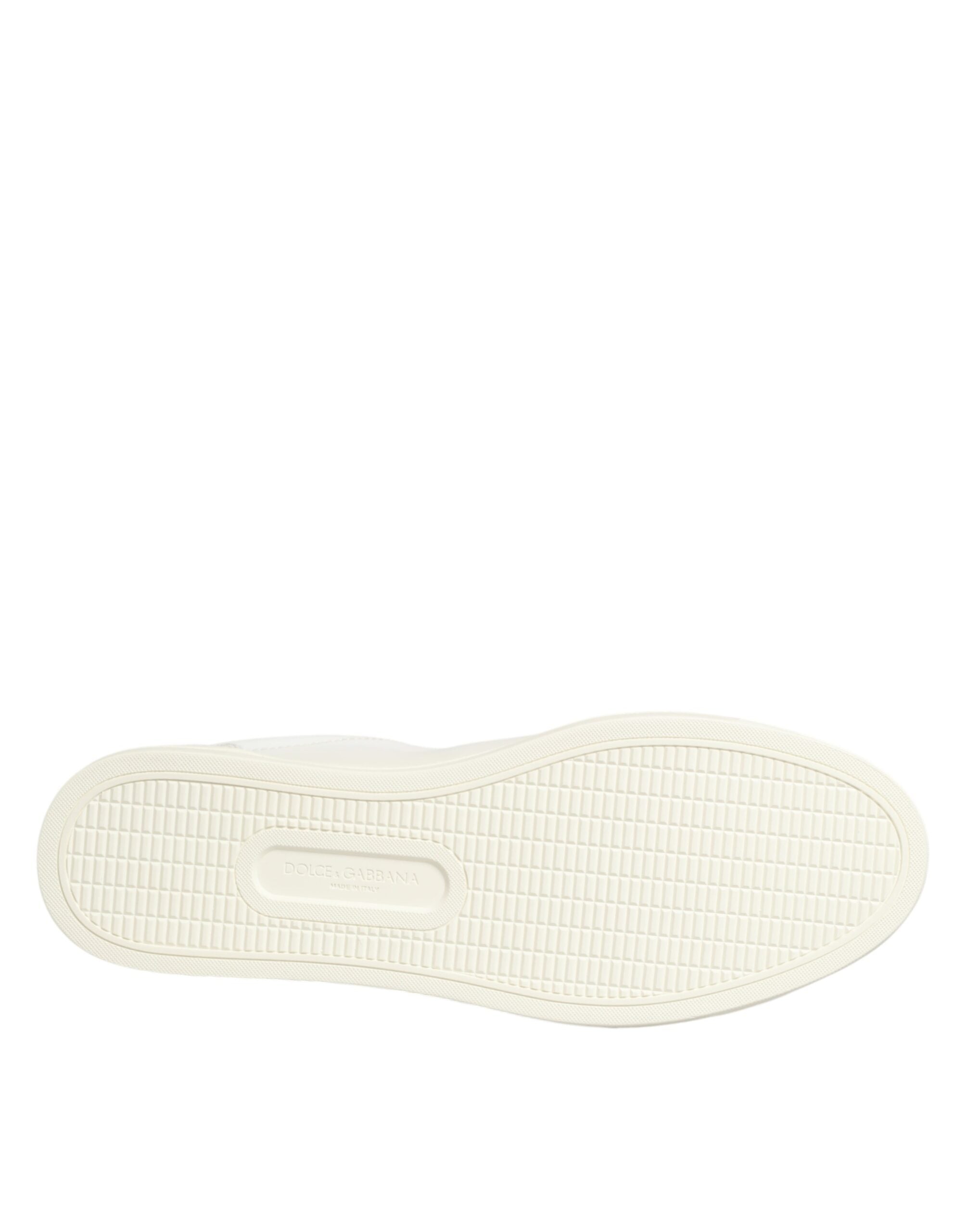 Dolce & Gabbana White Heart Embellished Sneakers Shoes Dolce & Gabbana