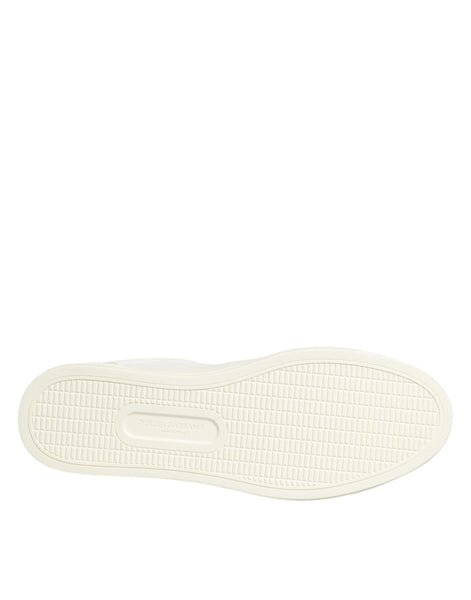 Dolce & Gabbana White Heart Embellished Sneakers Shoes Dolce & Gabbana