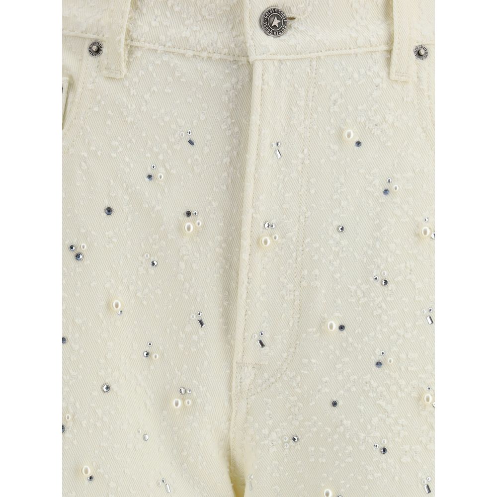 Golden Goose White Cotton Casual Pants Golden Goose
