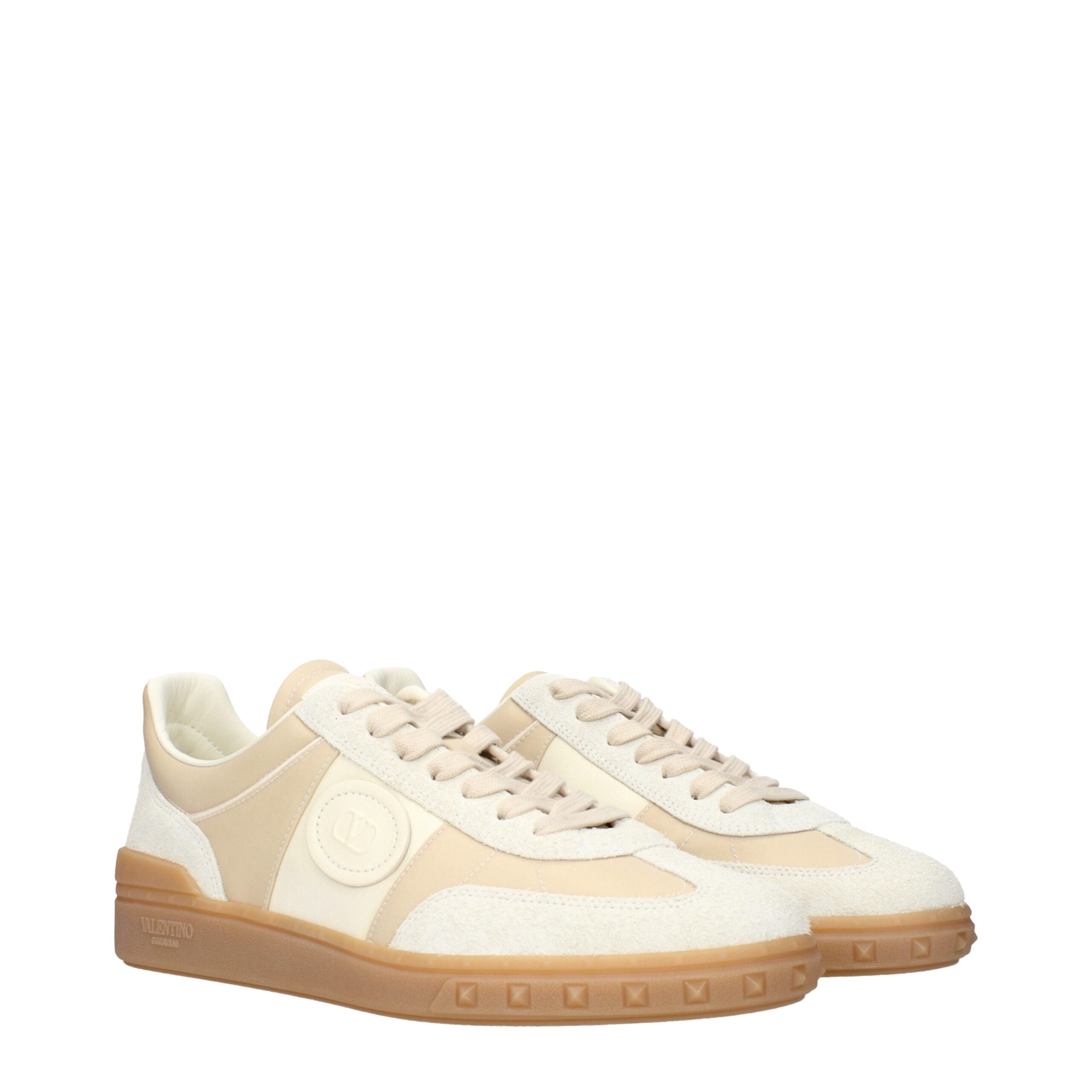 Valentino Garavani Beige Fabric Low Top Sneakers Valentino Garavani