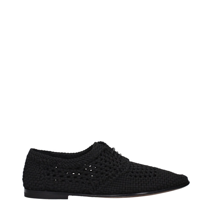 Dolce & Gabbana Black Fabric Oxfords And Derbies Dolce & Gabbana