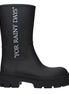 Off-White Black Cotton Ankle Boots Off-White