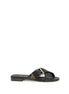 Prada Black Calf Leather Bos Taurus Flat Sandals Prada