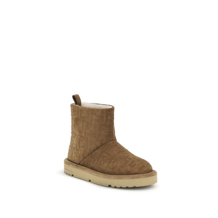 Fendi Brown Leather Ankle Boots Fendi