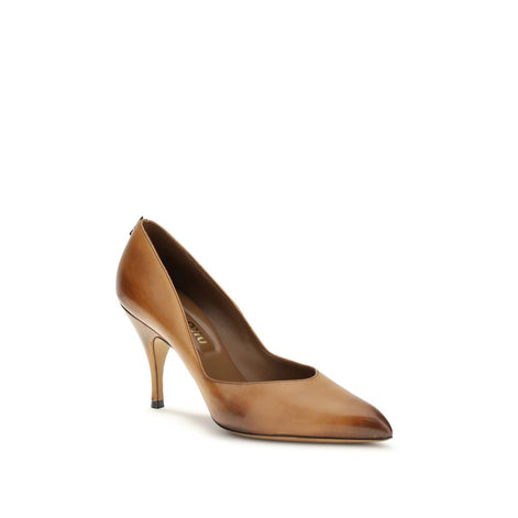 Miu Miu Beige Calf Leather Bos Taurus High Heel Pumps Miu Miu