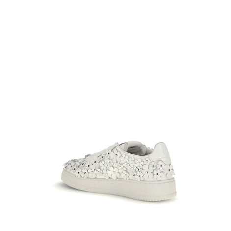 Autry White Calf Leather Bos Taurus Low Top Sneakers Autry