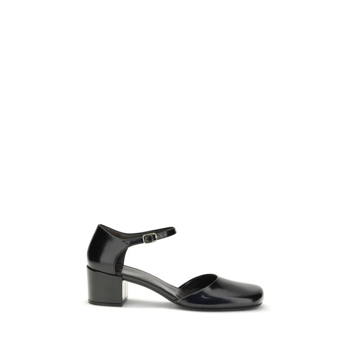 The Row Black Rubber Mid Heel Pumps The Row