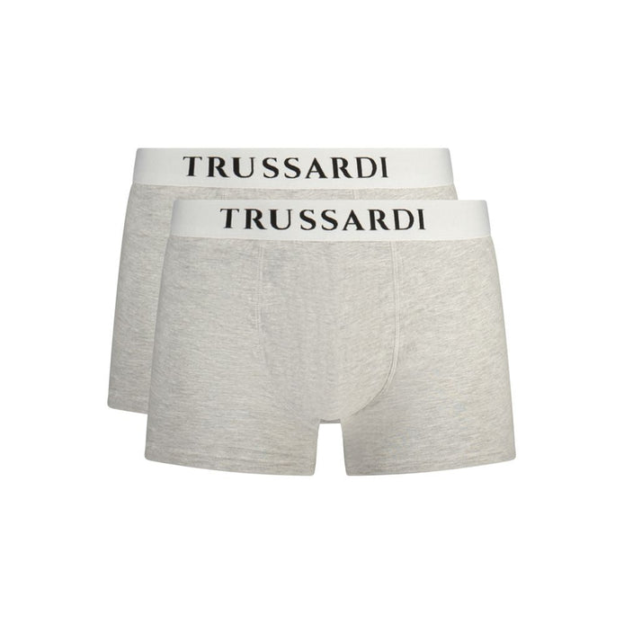 Trussardi Gray Cotton Men Boxer Trussardi