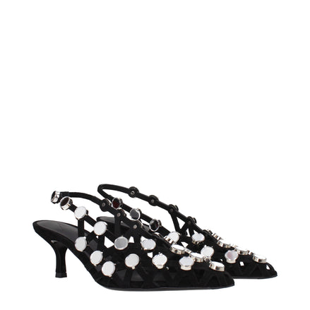 The Attico Black Leather Stiletto Heel Sandals The Attico