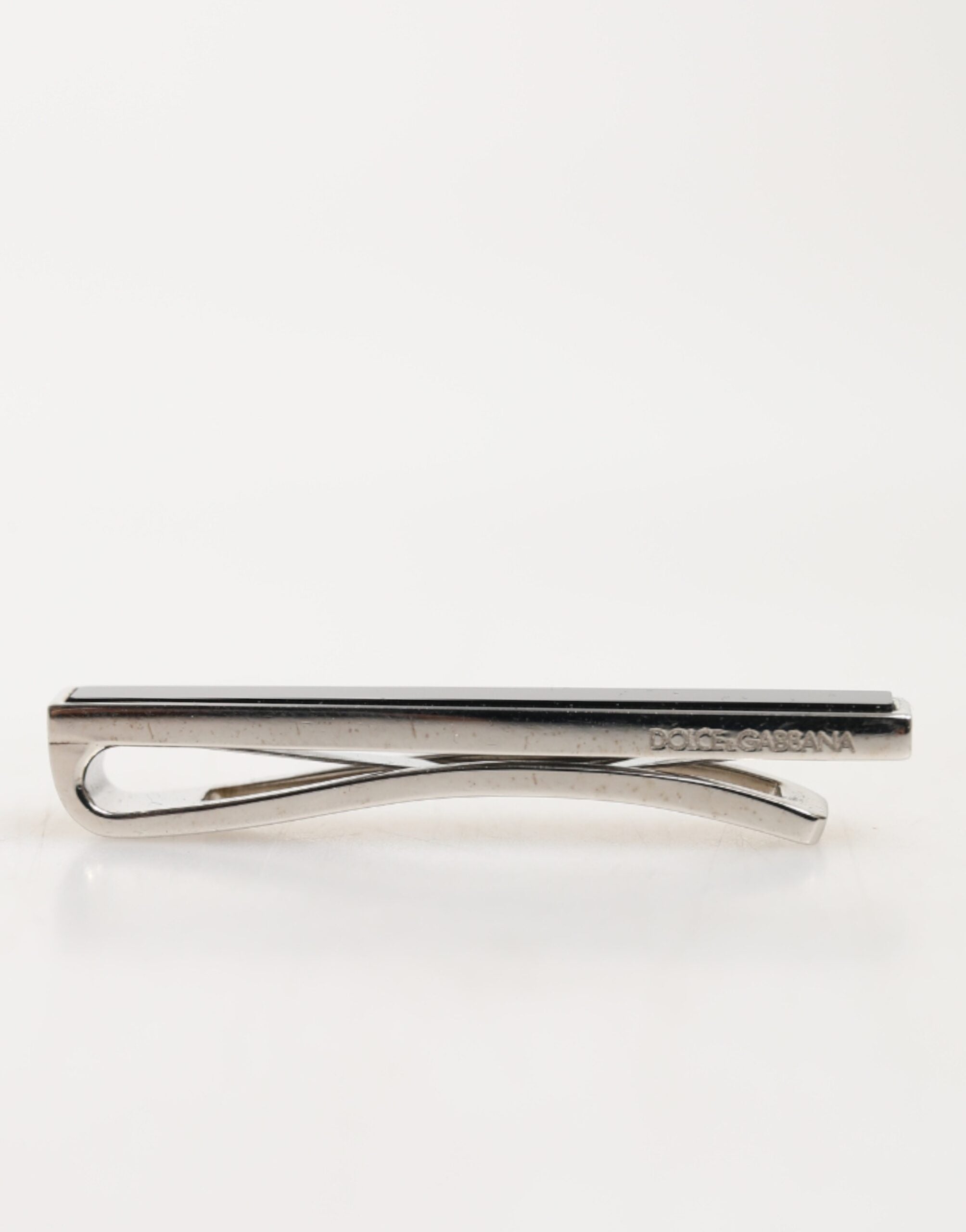Dolce & Gabbana Silver Tone Brass Logo Branded Men Accessory Tie Clip Bar Dolce & Gabbana
