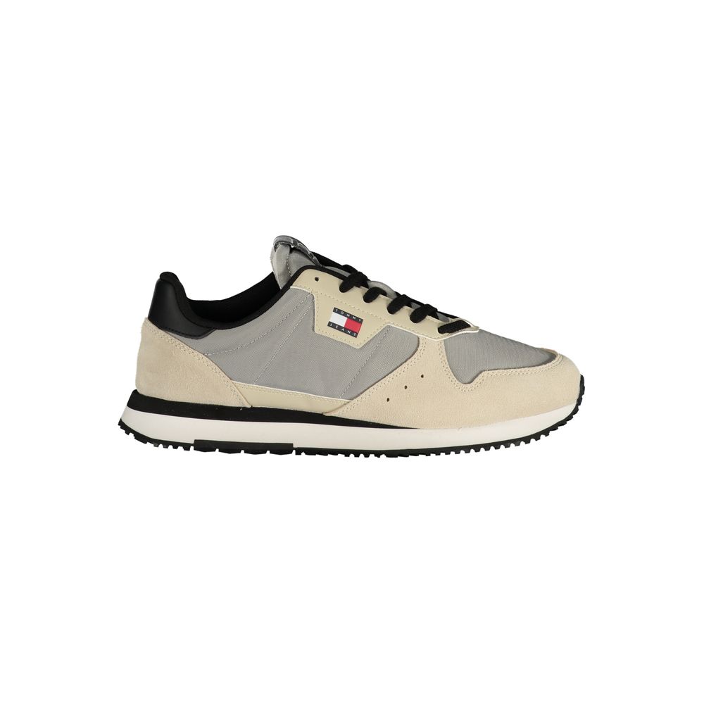 Tommy Hilfiger Gray Leather Men Sneaker Tommy Hilfiger