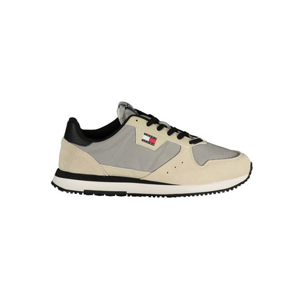 Tommy Hilfiger Gray Leather Men Sneaker Tommy Hilfiger