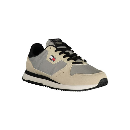 Tommy Hilfiger Gray Leather Men Sneaker Tommy Hilfiger