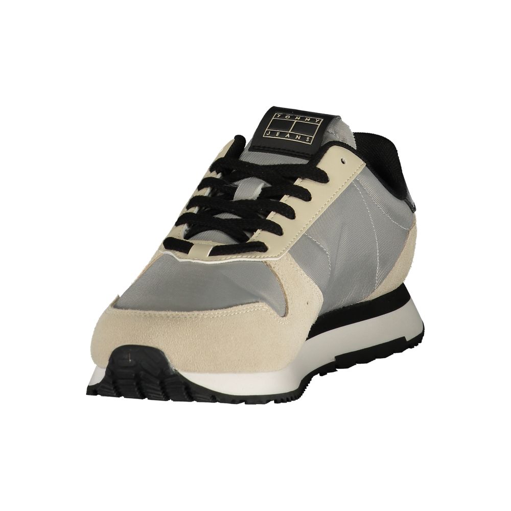 Tommy Hilfiger Gray Leather Men Sneaker Tommy Hilfiger