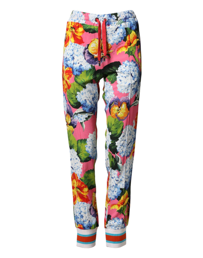 Dolce & Gabbana Multicolor Floral Mid Waist Jogger Pants Dolce & Gabbana