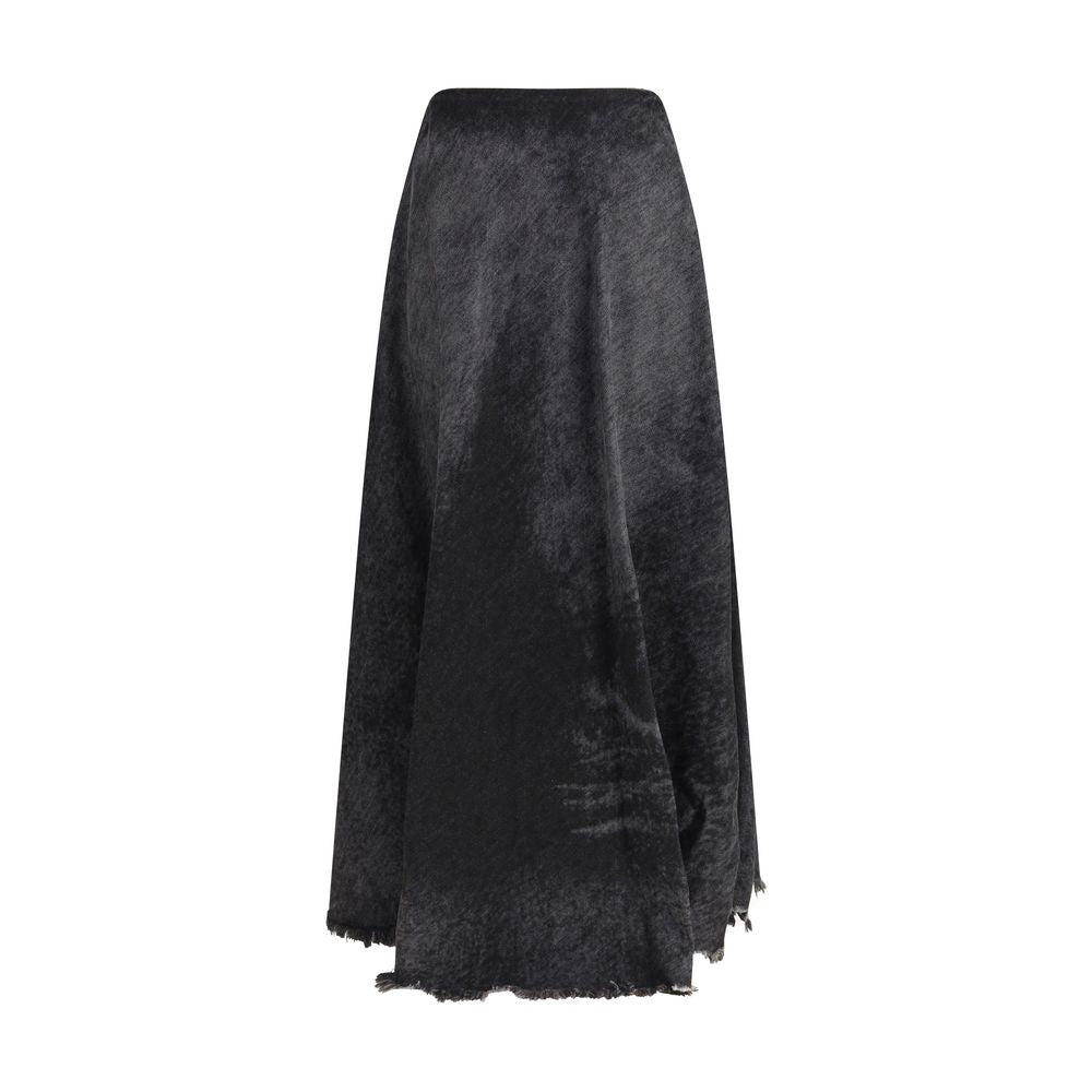 Diesel Black Cotton Long Skirt Diesel
