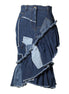 Dolce & Gabbana Blue Patchwork Layered Denim Midi Skirt Dolce & Gabbana