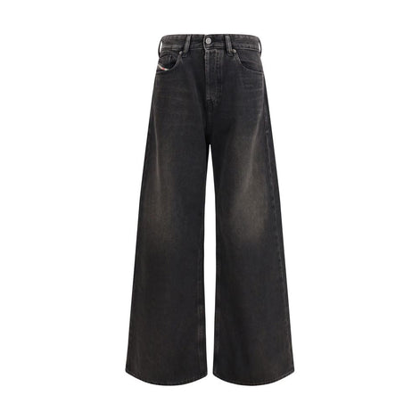Diesel Black Cotton Relaxed Fit Jeans Diesel