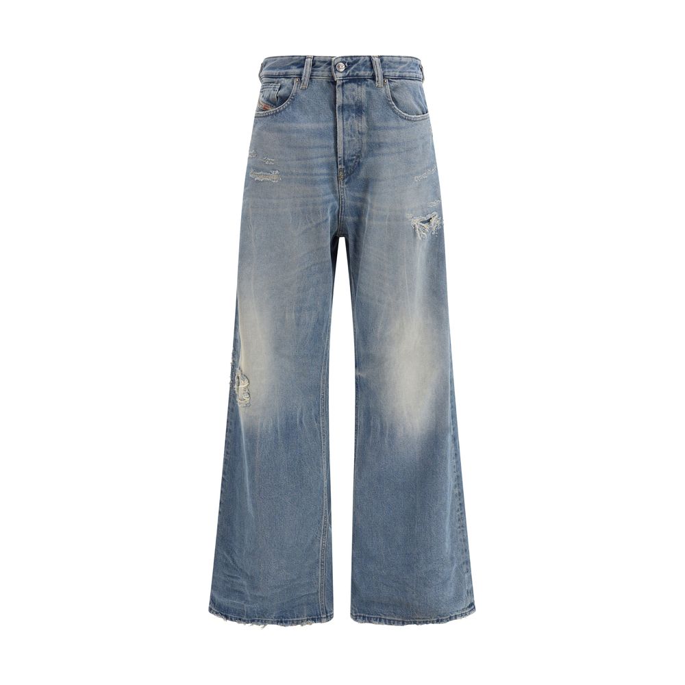 Diesel Blue Cotton Relaxed Fit Jeans Diesel