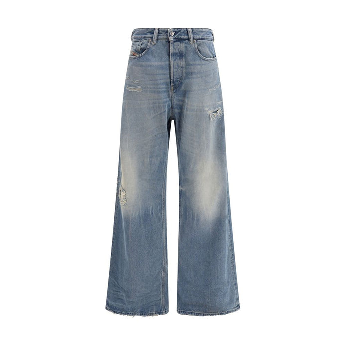 Diesel Blue Cotton Relaxed Fit Jeans Diesel