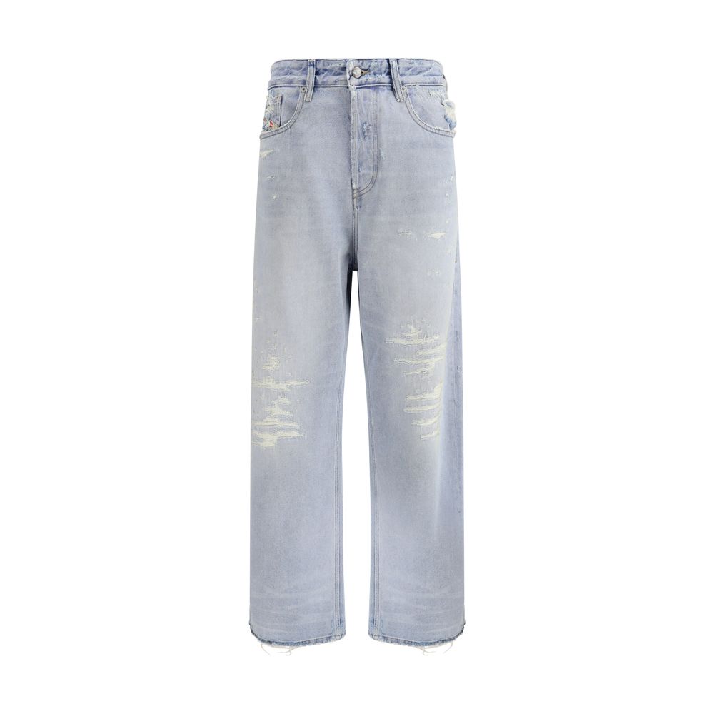 Diesel Light Blue Cotton Relaxed Fit Jeans Diesel