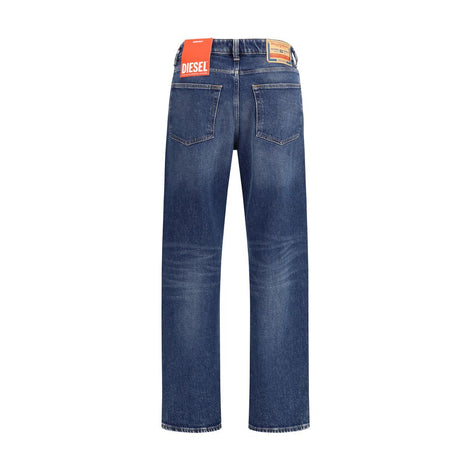 Diesel Blue Cotton Straight-Leg Jeans Diesel