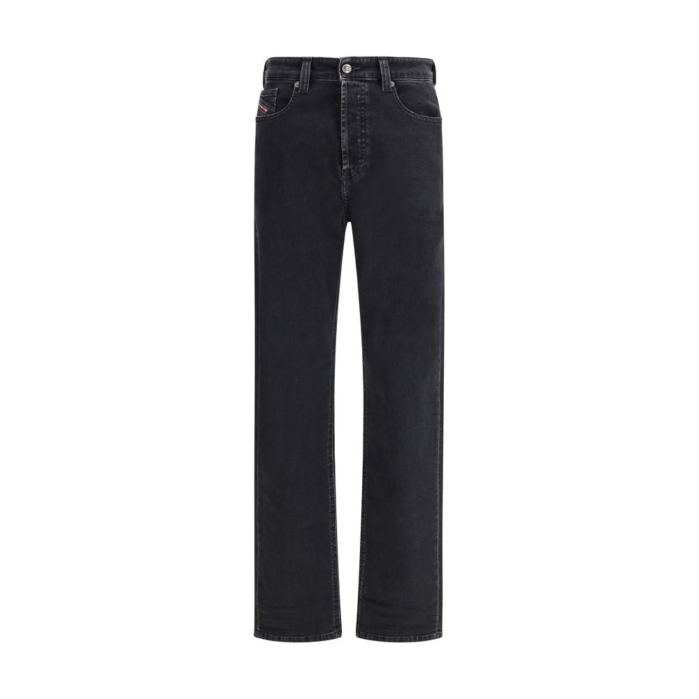Diesel Black Cotton Relaxed Fit Jeans Diesel