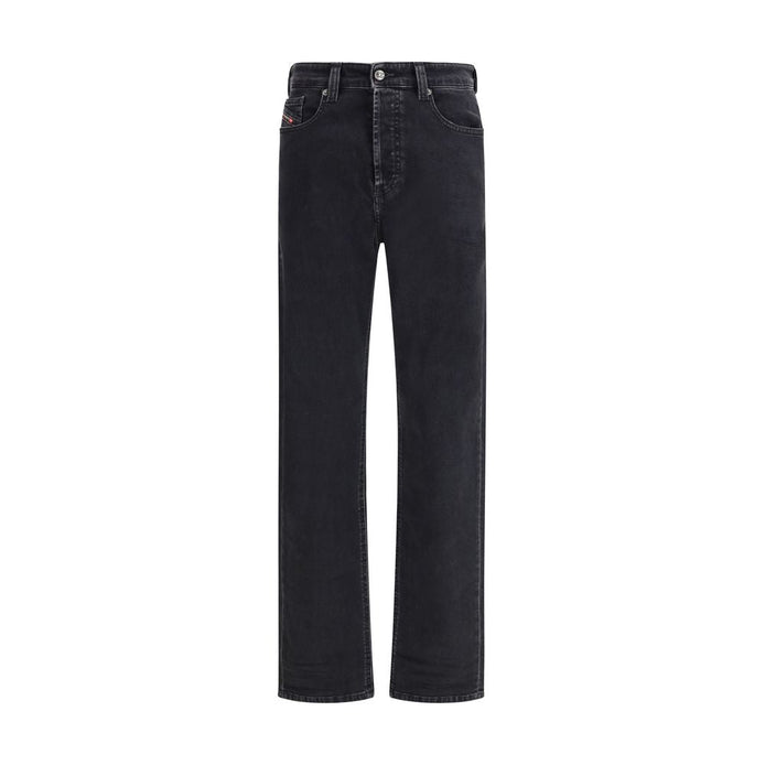 Diesel Black Cotton Relaxed Fit Jeans Diesel