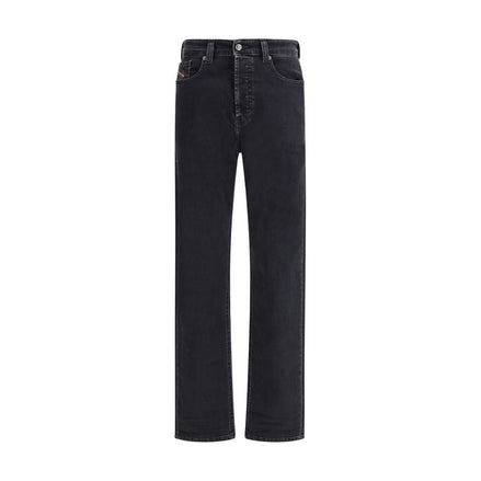 Diesel Black Cotton Relaxed Fit Jeans Diesel