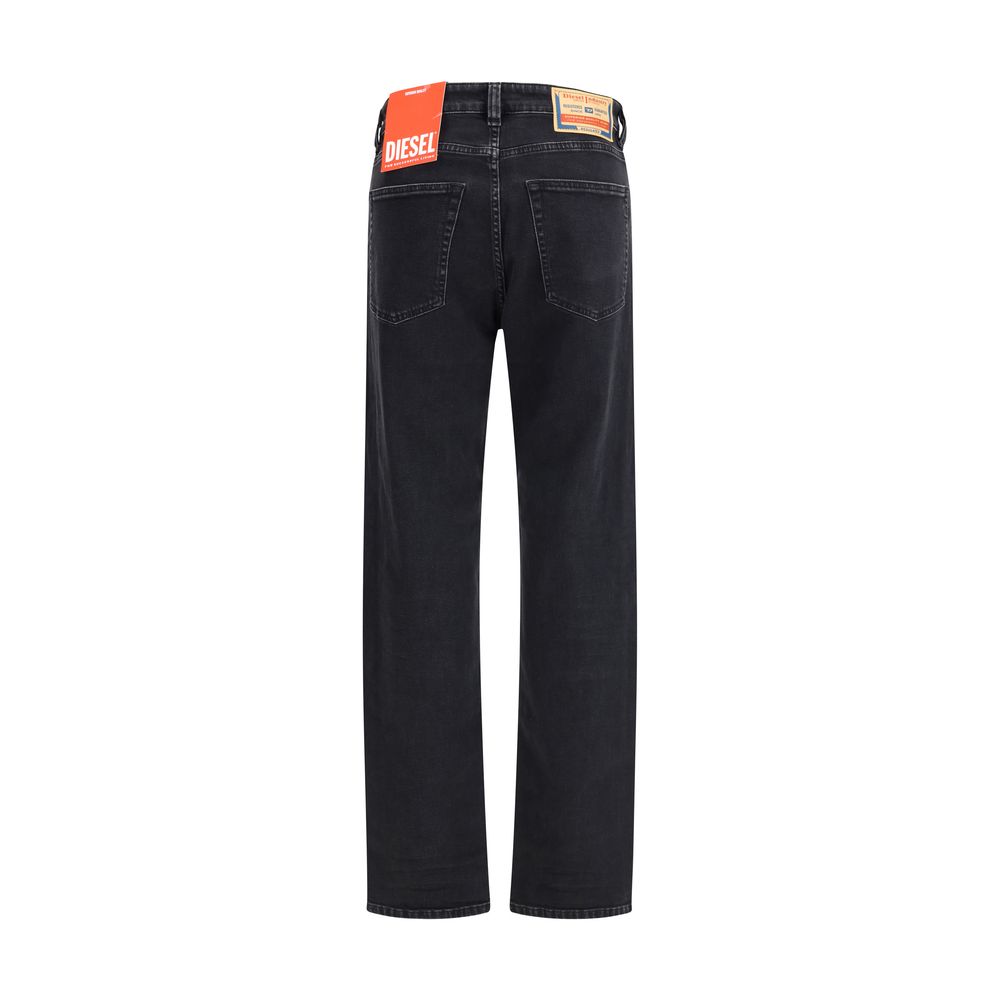 Diesel Black Cotton Relaxed Fit Jeans Diesel