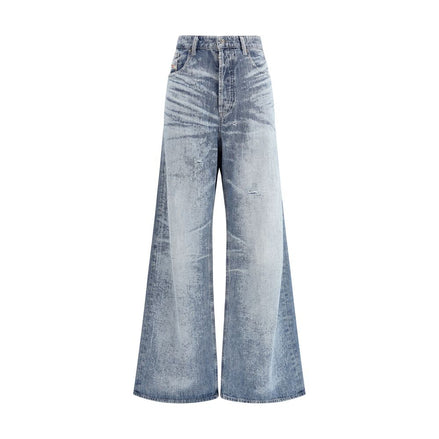 Diesel Blue Cotton Flared Jeans Diesel