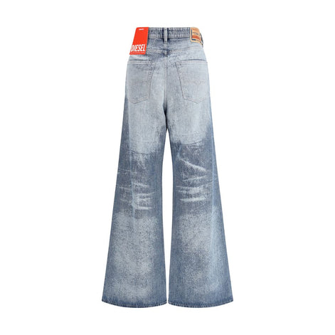 Diesel Blue Cotton Flared Jeans Diesel