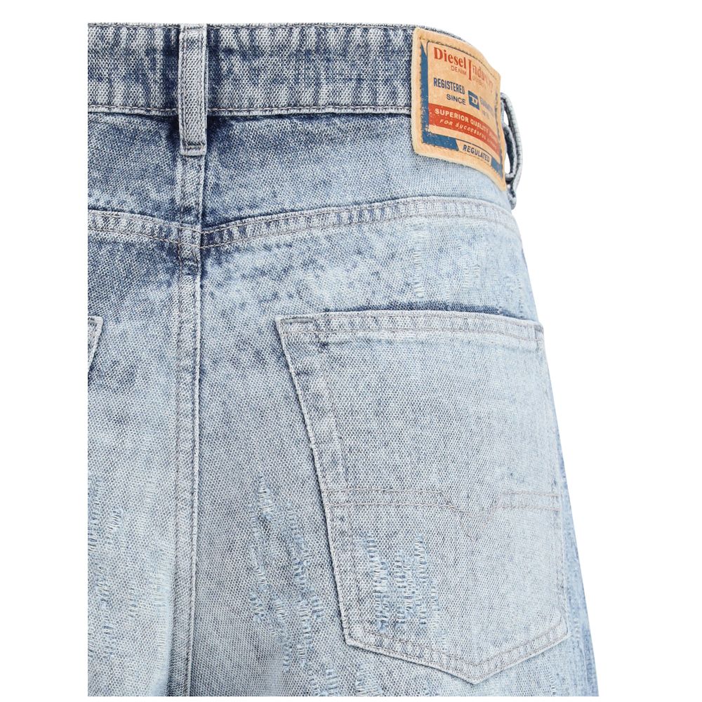 Diesel Blue Cotton Flared Jeans Diesel