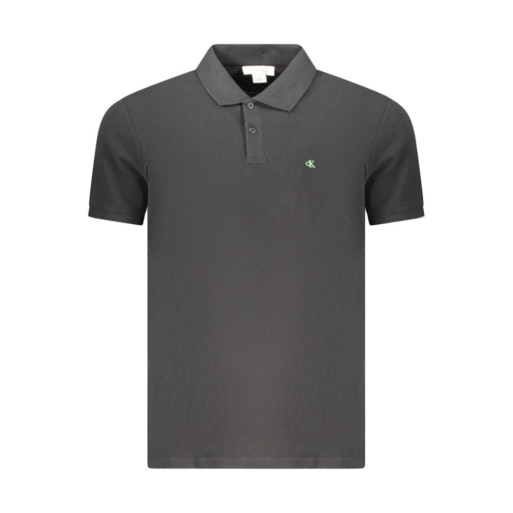 Calvin Klein Black Cotton Men Polo Calvin Klein