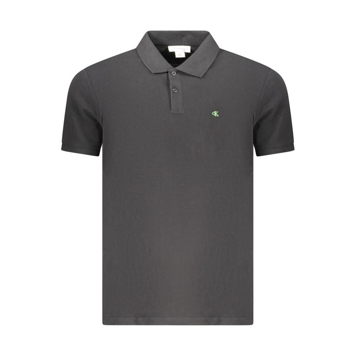 Calvin Klein Black Cotton Men Polo Calvin Klein