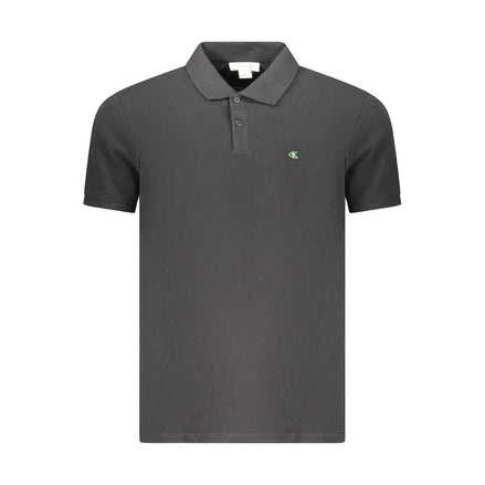 Calvin Klein Black Cotton Men Polo Calvin Klein