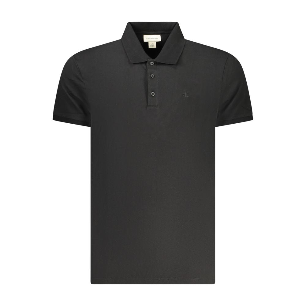 Calvin Klein Black Cotton Men Polo Shirt Calvin Klein