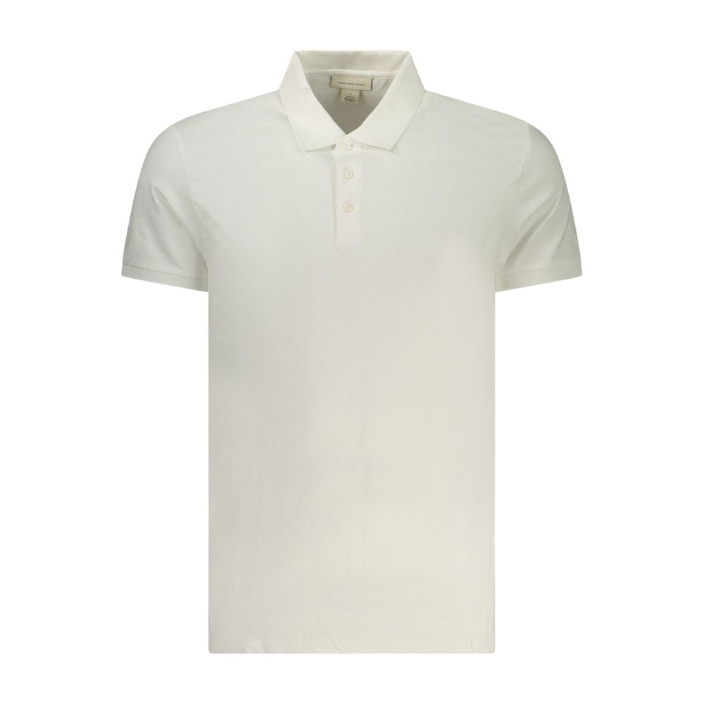 Calvin Klein White Cotton Men Polo Shirt Calvin Klein
