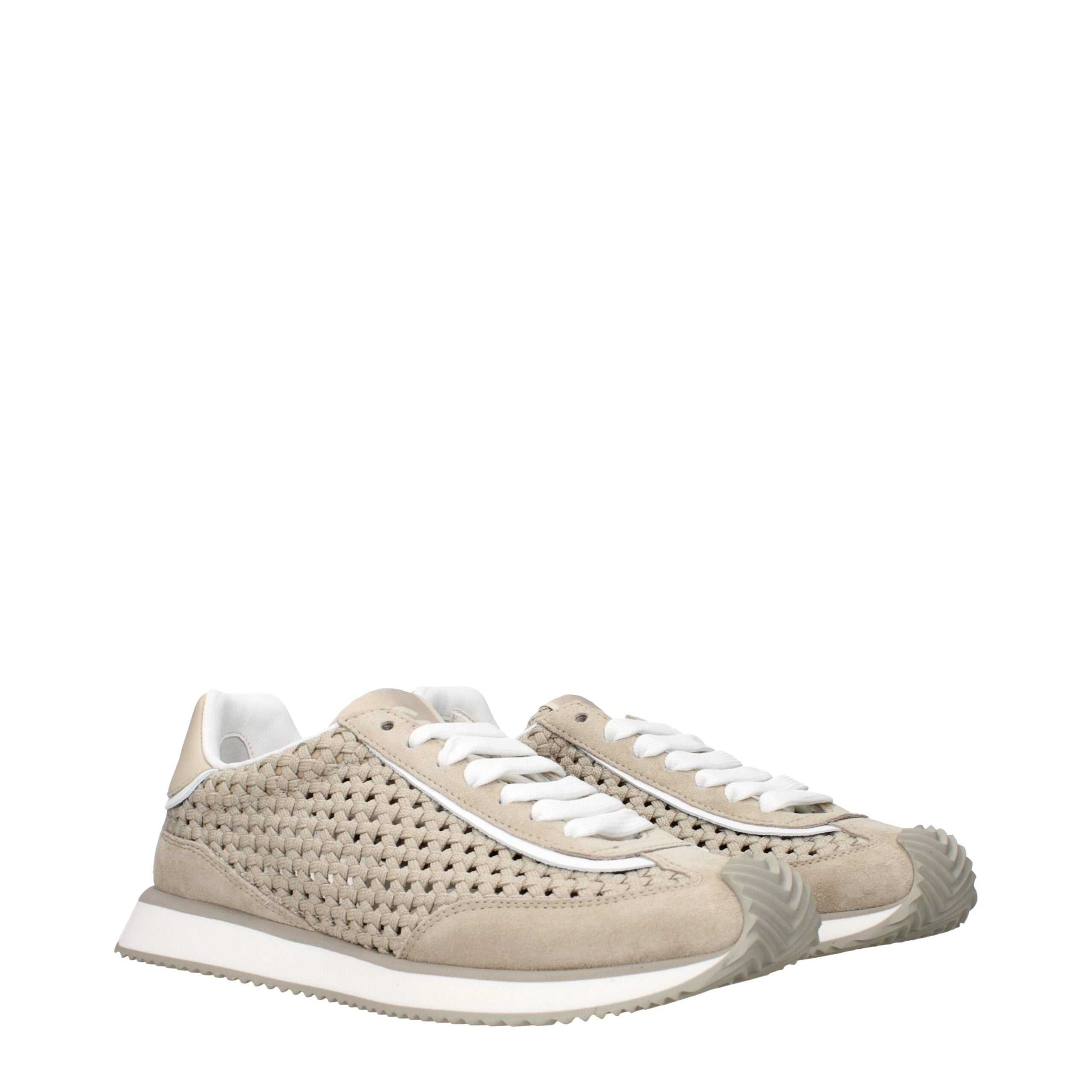 Dolce & Gabbana Beige Fabric Low Top Sneakers Dolce & Gabbana
