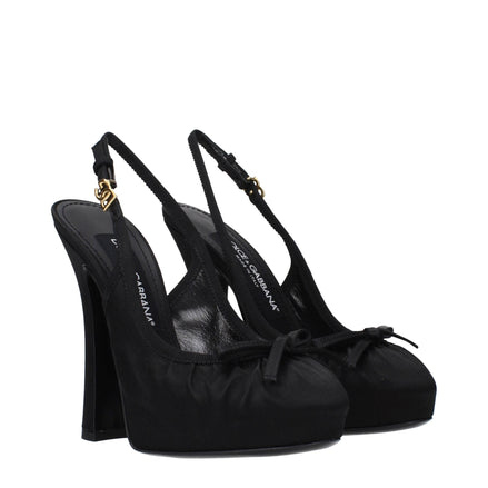 Dolce & Gabbana Black Satin High Heel Pumps Dolce & Gabbana