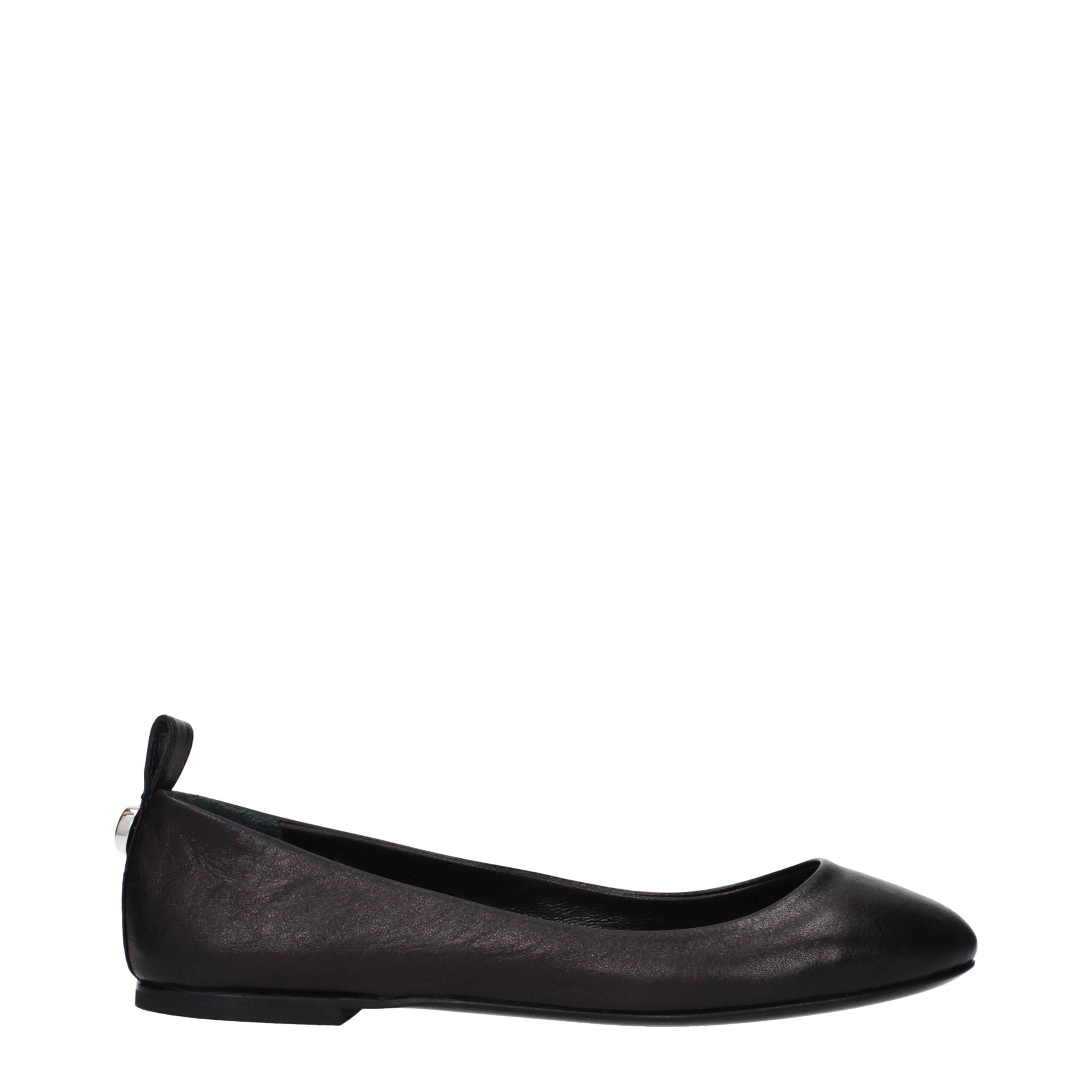 The Attico Black Leather Ballet Flats The Attico