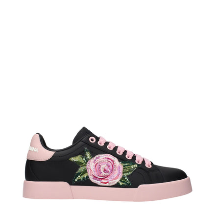 Dolce & Gabbana Black Leather Sneakers Dolce & Gabbana