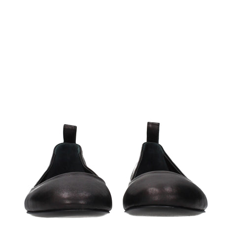 The Attico Black Leather Ballet Flats The Attico