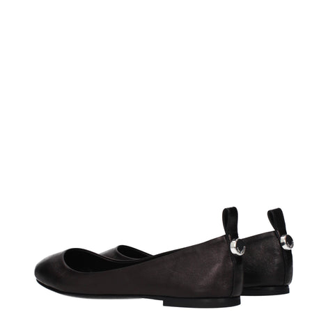The Attico Black Leather Ballet Flats The Attico