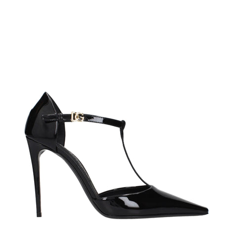 Dolce & Gabbana Black Leather High Heel Pumps