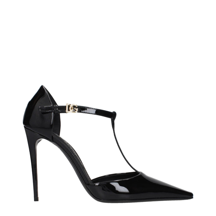 Dolce & Gabbana Black Leather High Heel Pumps