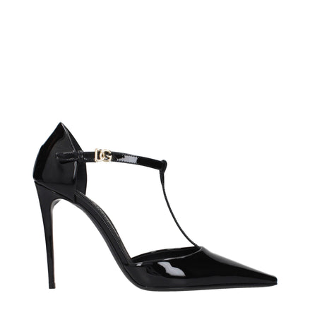 Dolce & Gabbana Black Leather High Heel Pumps