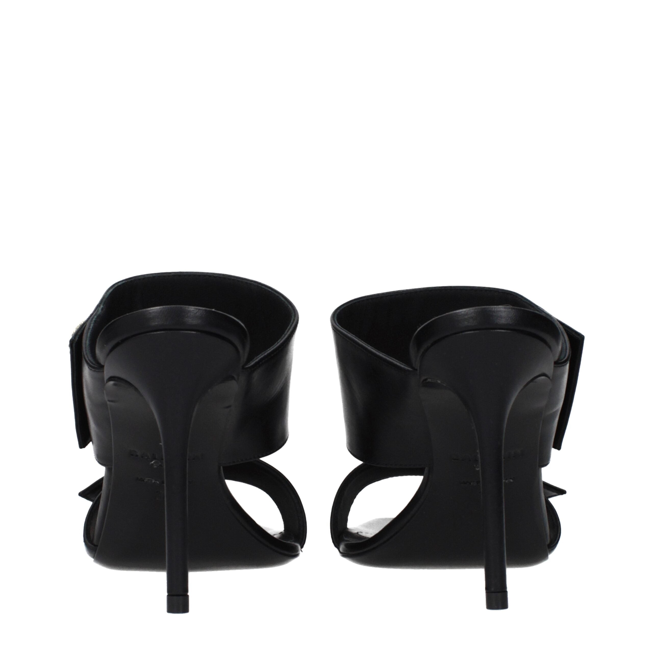 Balmain Black Leather Stiletto Heel Sandals Balmain